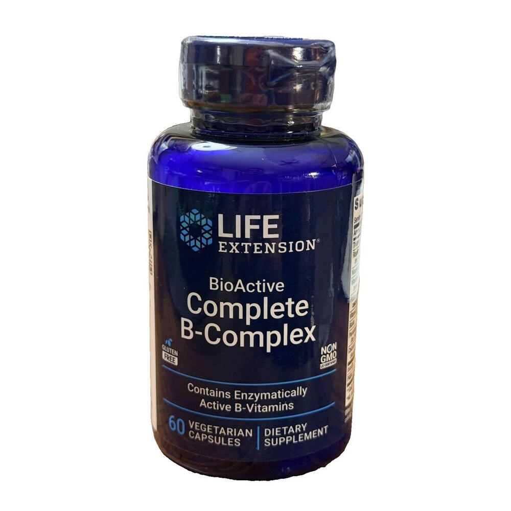 Life Extension BioActive Vitamin B Complex Complete 60 Capsules EXP 01/27